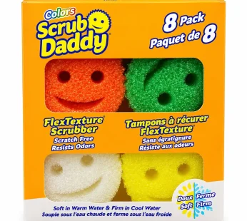 Scrub Daddy Colors FlexTexture Scrubber Sponge – 8 Pack